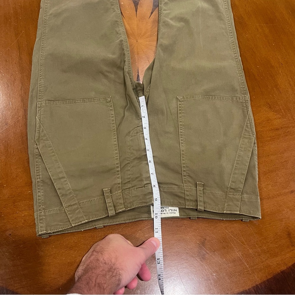 Nili Lotan Jenna Pant Low-Rise Twill Military Raw Hem Green Size 4 Patch Pockets - Picture 15 of 16